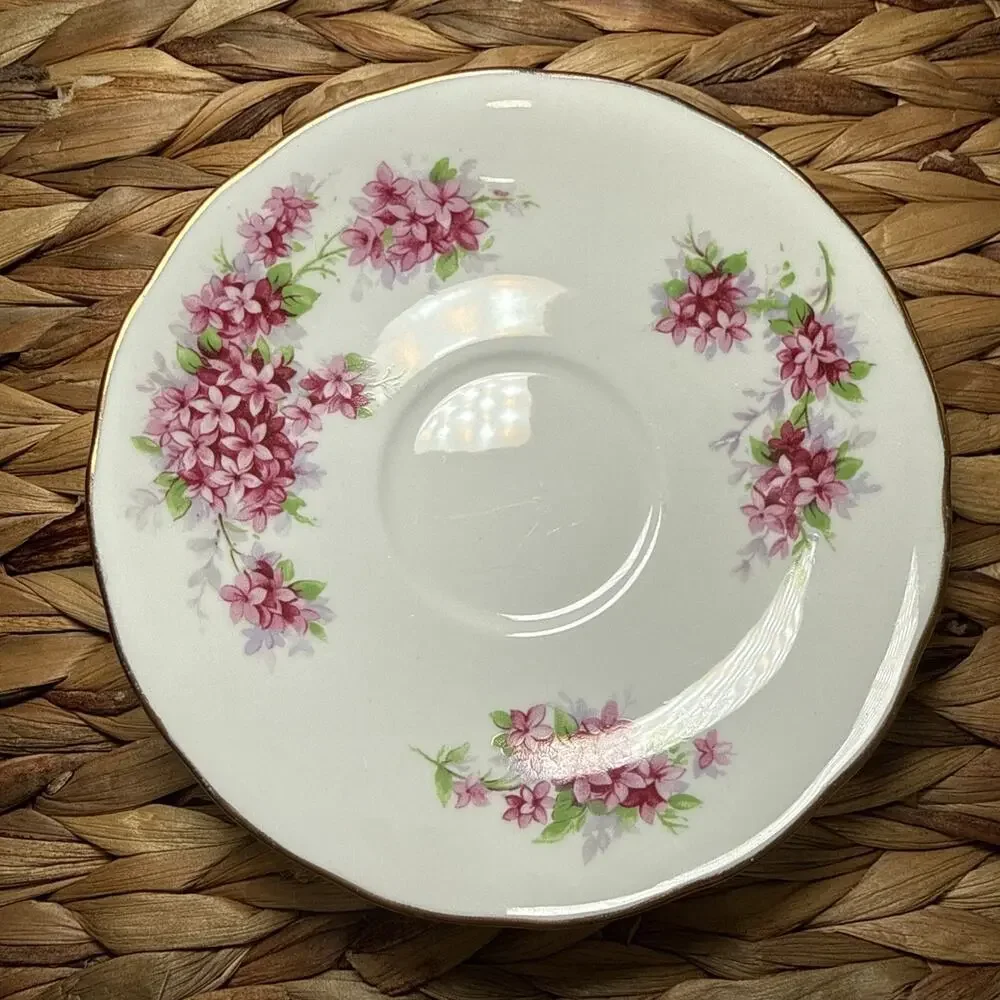 Colclough Tea Cup & Saucer Set Fine Bone China Pink Flowers England Vintage